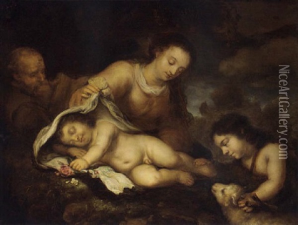 The Holy Family With Infant Saint John The Baptist Oil Painting - Juergen Ovens