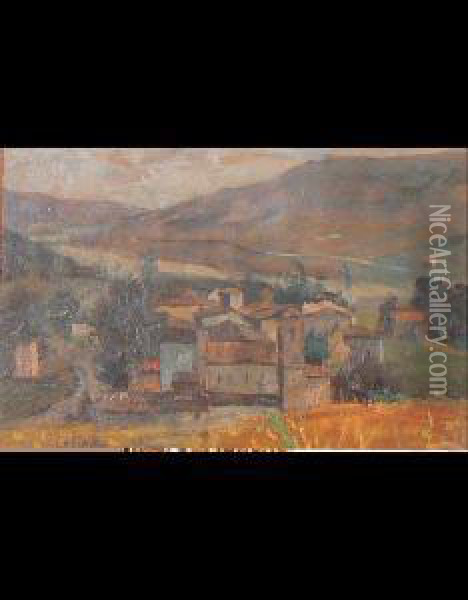 Veduta Di Paese Oil Painting - Leopoldo Galeota