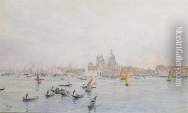 The Giudecca, Venice With Santamaria Della Salute And The Mouth Of The Grand Canal Oil Painting - William Lionel Wyllie