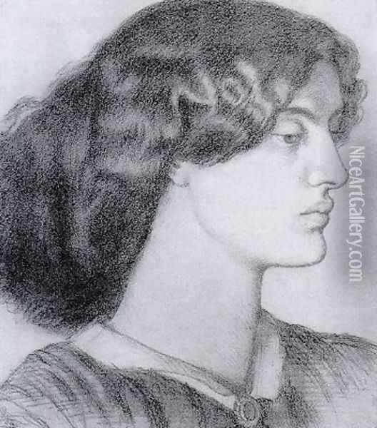 Portrait Of Jane Morris Oil Painting - Dante Gabriel Rossetti