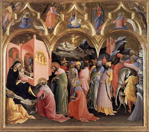 Adoration of the Magi c. 1422 Oil Painting - Lorenzo Monaco