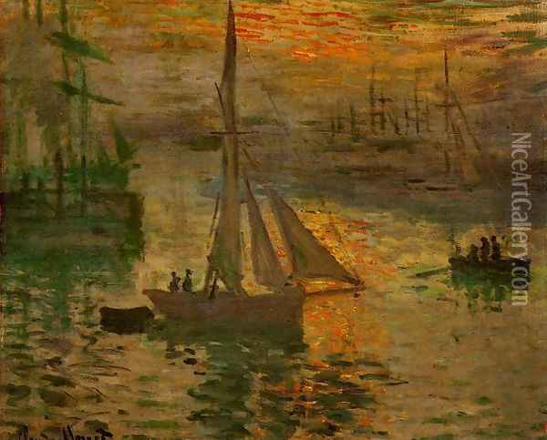 Sunrise Aka Seascape Oil Painting - Claude Oscar Monet