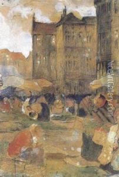 Marktdag Te Gent Oil Painting - Jules De Bruycker