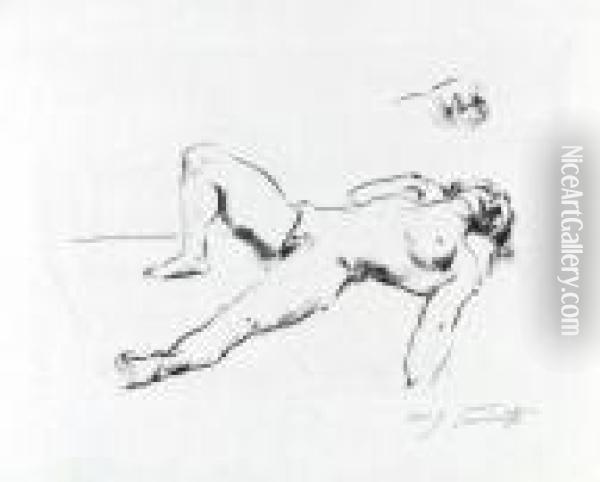 . Liegender Weiblicher Akt Ii Oil Painting - Lovis (Franz Heinrich Louis) Corinth