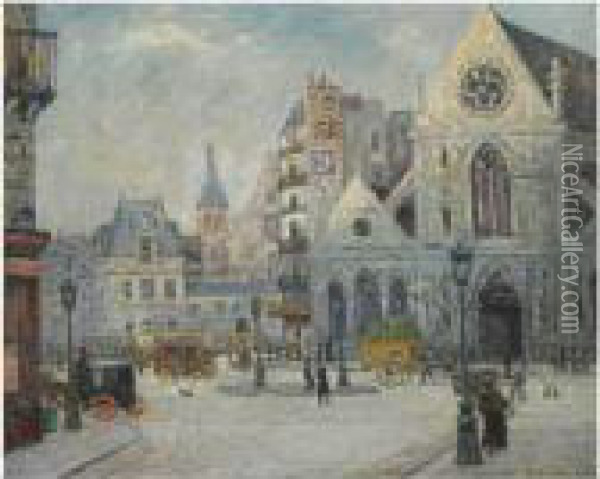 L'eglise De Saint Nicolas Des Champs, Rue Saint Martin, Paris Oil Painting - Maxime Maufra