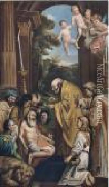 Ultima Comunione Di San Gerolamo Oil Painting - Michel Corneille II