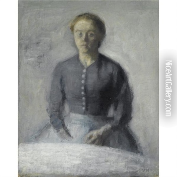 Portraet Af Ida-portrait Of Ida Oil Painting - Vilhelm Hammershoi