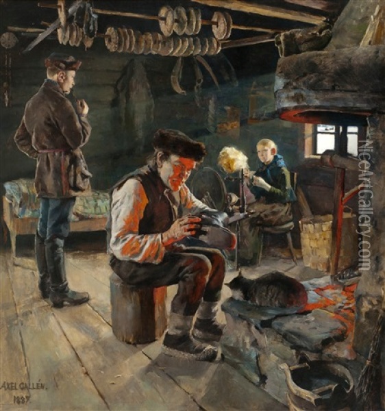 Rustic Life Oil Painting - Akseli Valdemar Gallen-Kallela