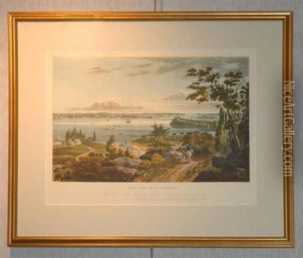 New York From Weehawk Colorreproduction Oil Painting - William Guy Wall