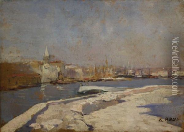 Port Mediterraneen Oil Painting - Raymond Allegre