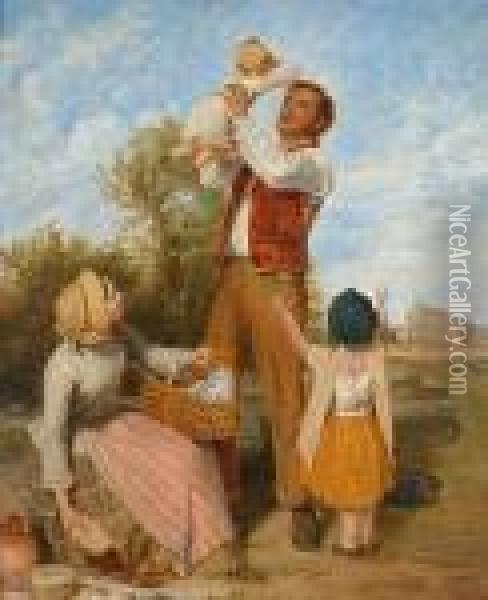 The Farm Workers' Rest Oil Painting - William Frederick Witherington