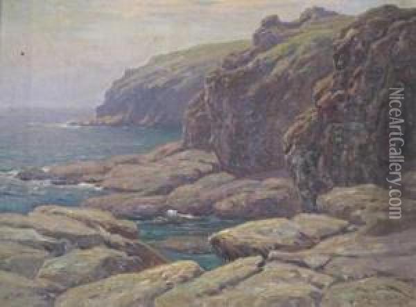 Cornish Coast Oil Painting - Frederik Golden Short