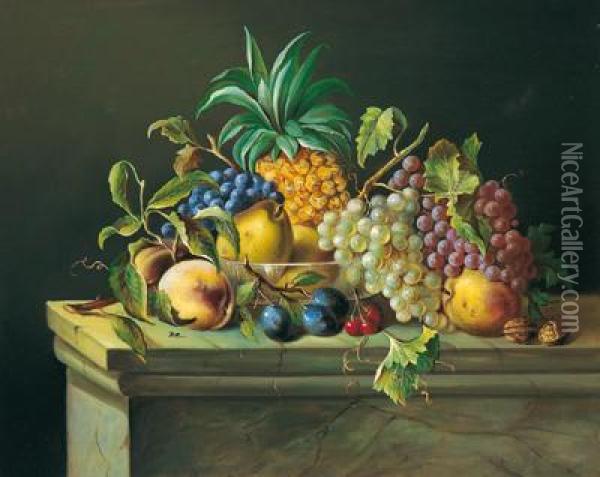 Fruchtestilleben Oil Painting - Georg Seitz