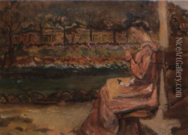L'apres-midi Au Parc Monceau Oil Painting - Fernand Piet
