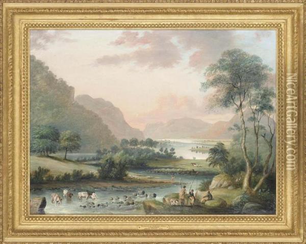 Thirlemere On Wythburn Water, Cumberland Oil Painting - Jonas Gaunt
