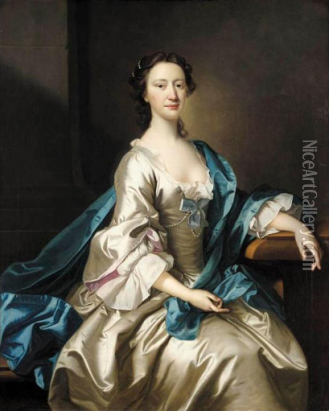 Portrait Of A Lady Oil Painting - Thomas Hudson