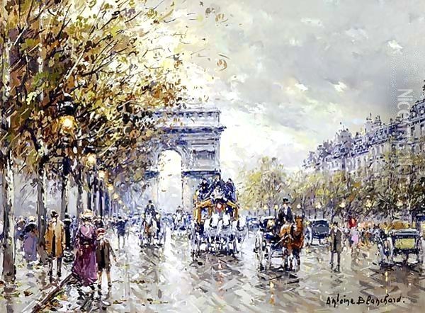 Paris l Arc de Triomphe Oil Painting - Agost Benkhard