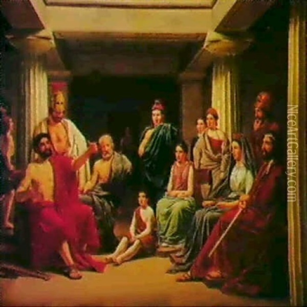 Odysseus Hos Faiakerne Oil Painting - Constantin (Carl Christian Constantin) Hansen