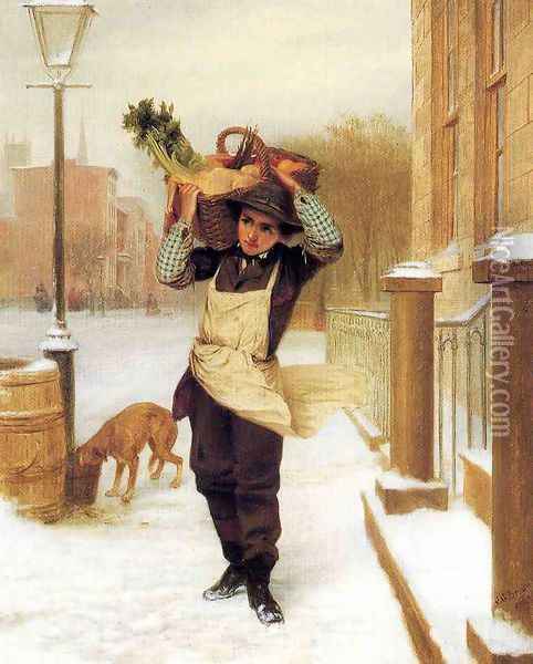 Delivery Boy Oil Painting - John George Brown