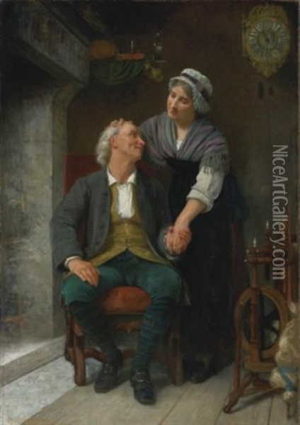 After The Engagement Oil Painting - Elizabeth Jane Gardner Bouguereau