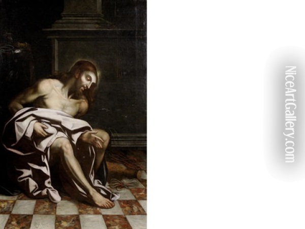 Christ As The Man Of Sorrows Oil Painting - Felipe Ramirez