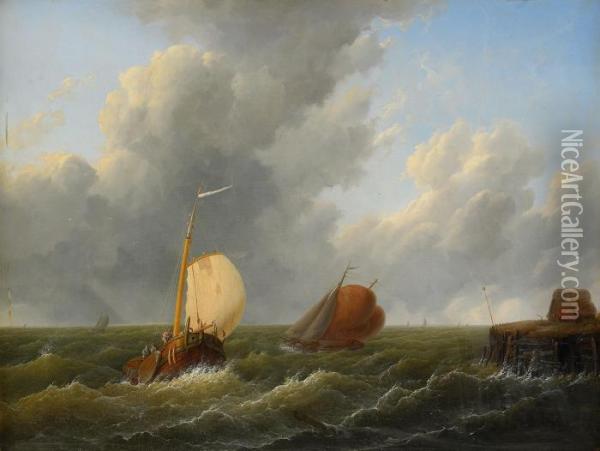 Marin Oil Painting - Johannes Hermanus Koekkoek