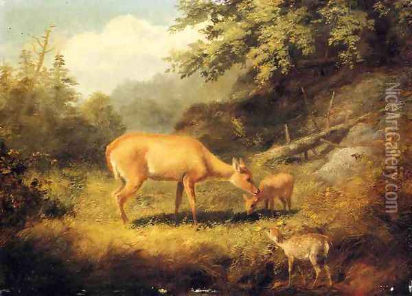 Maternal Affection Oil Painting - Arthur Fitzwilliam Tait