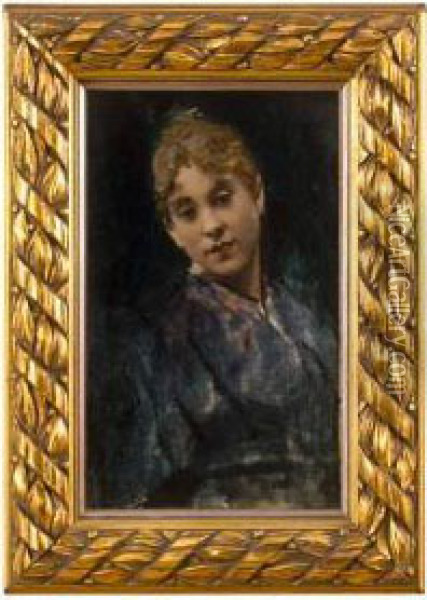 Ritratto Di Giovane Donna Oil Painting - Adolf Hiremy-Hirschl