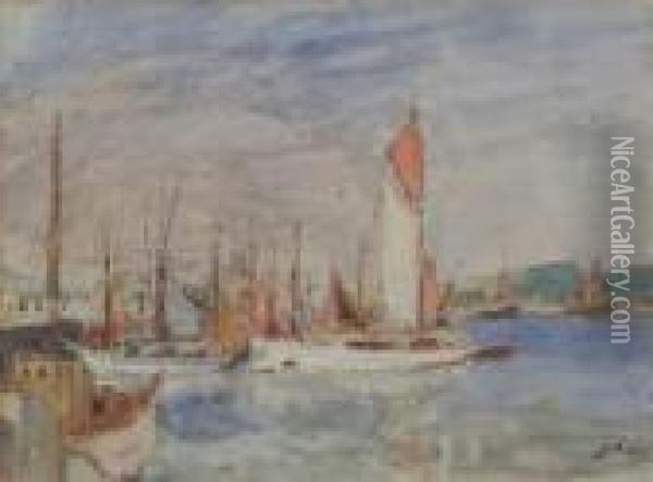 Harbor View Oil Painting - Georges dEspagnat