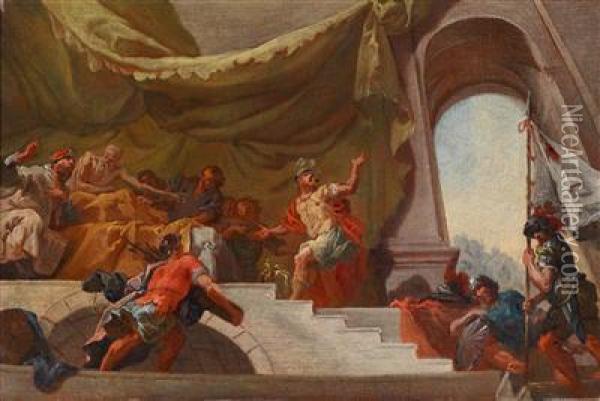 Szene Aus Der Romischen Geschichte Oil Painting - Giovanni Battista Tiepolo