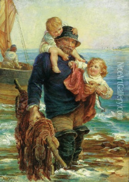 The Ferry Oil Painting - Frederick Morgan