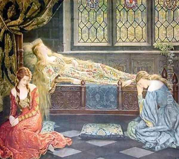 Sleeping Beauty Oil Painting - John Maler Collier