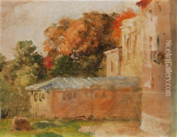 Herrenhaus Mit Orangerie Oil Painting - Albert Welti