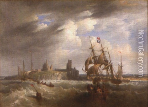 Coastal Scene With Ships Oil Painting - John Wilson Carmichael