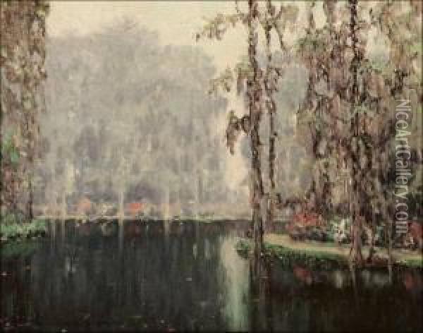Gray Day In The Garden Of Dreams Oil Painting - William Posey Silva