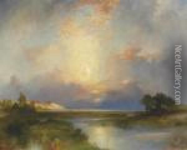East Hampton, New York Oil Painting - Thomas Moran