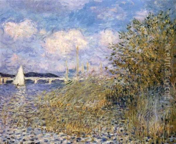 La Seine A Argenteuil Oil Painting - Claude Monet
