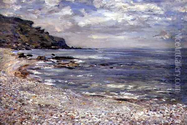 A Deserted Rocky Shore Oil Painting - William McTaggart