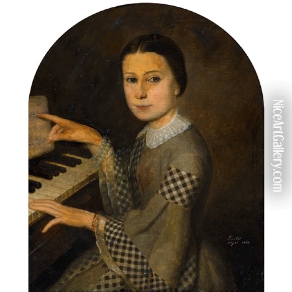 Junge Frau Am Klavier Oil Painting - Joseph Sintes