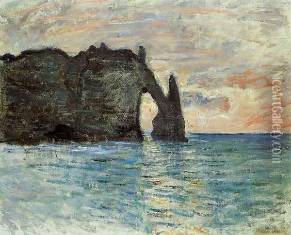 The Cliff At Etretat Oil Painting - Claude Oscar Monet