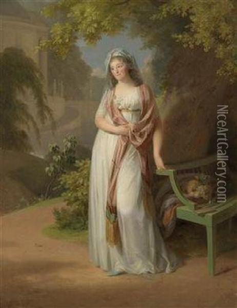 Full-length Portrait Of Princess Luise Von Anhalt-dessau Oil Painting - Johann Friedrich A. Tischbein