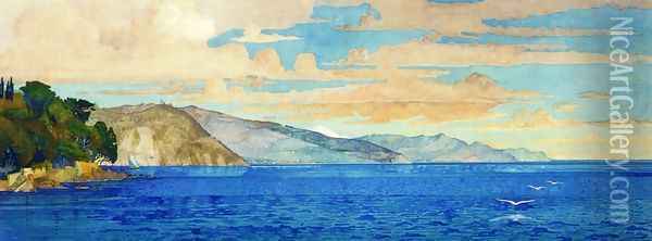 Santa Margherita Ligure Oil Painting - Carl Johan Forsberg