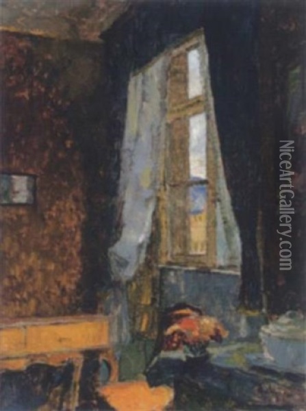 Blick Aus Dem Fenster Oil Painting - August Von Brandis