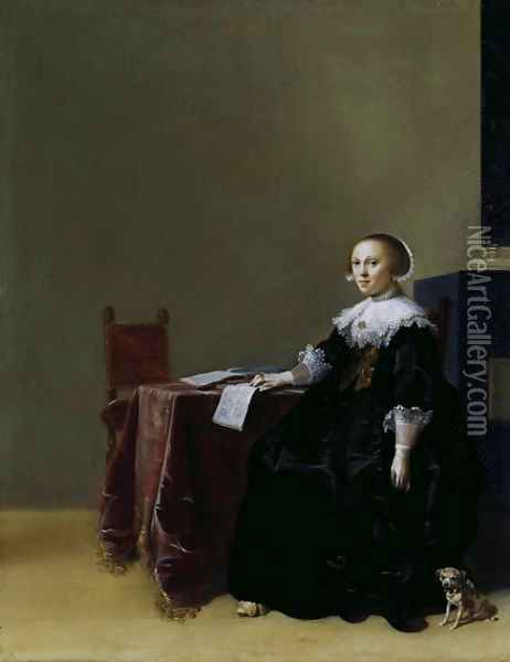Portrait of a Young Woman c 1635 Oil Painting - Hendrick Gerritsz Pot
