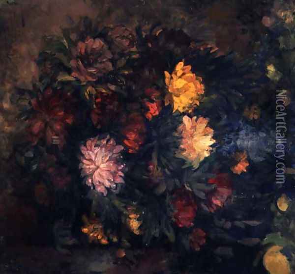 Peonies, 1908 Oil Painting - Nikolaj Nikolaevic Sapunov