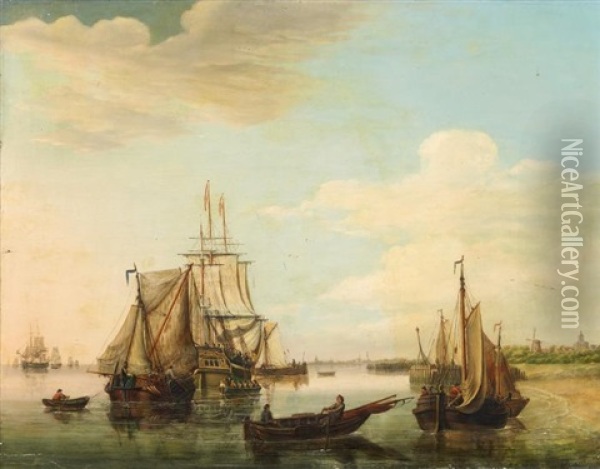 Marine Oil Painting - Jan Hendrik Boshamer