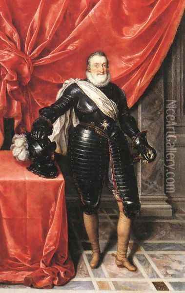 Henry IV, King of France in Armour Oil Painting - Frans Pourbus the younger