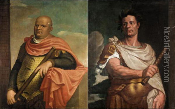 Portraits Of The Emperors Vespasian And Galba Oil Painting - Tiziano Vecellio (Titian)