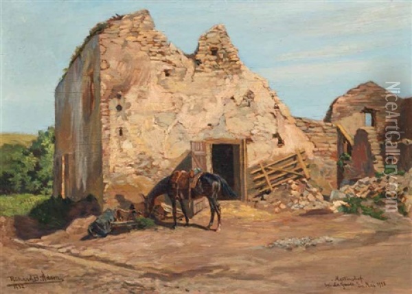 Martinshof Bei La Garde Im Mai 1918 Oil Painting - Richard Benno Adam