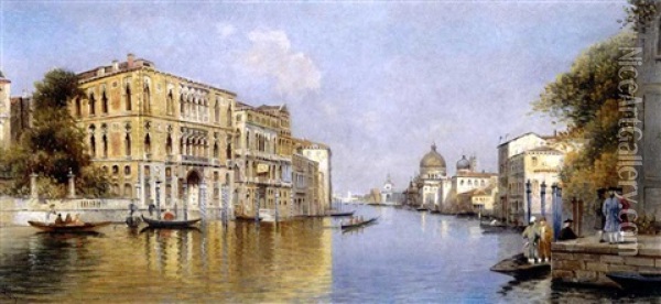 Canal Grande, Venecia (the Grand Canal, Venice) Oil Painting - Antonio Maria de Reyna Manescau